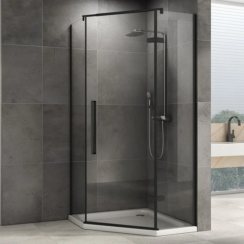 Душевой уголок Abber Ewiges Wasser AG05100B 100x100, профиль черный, стекло прозрачное Sancos — официальный сайт