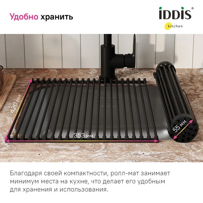 Сушилка IDDIS Kitchen Line ROL35BLi59 матовый черный Sancos — официальный сайт
