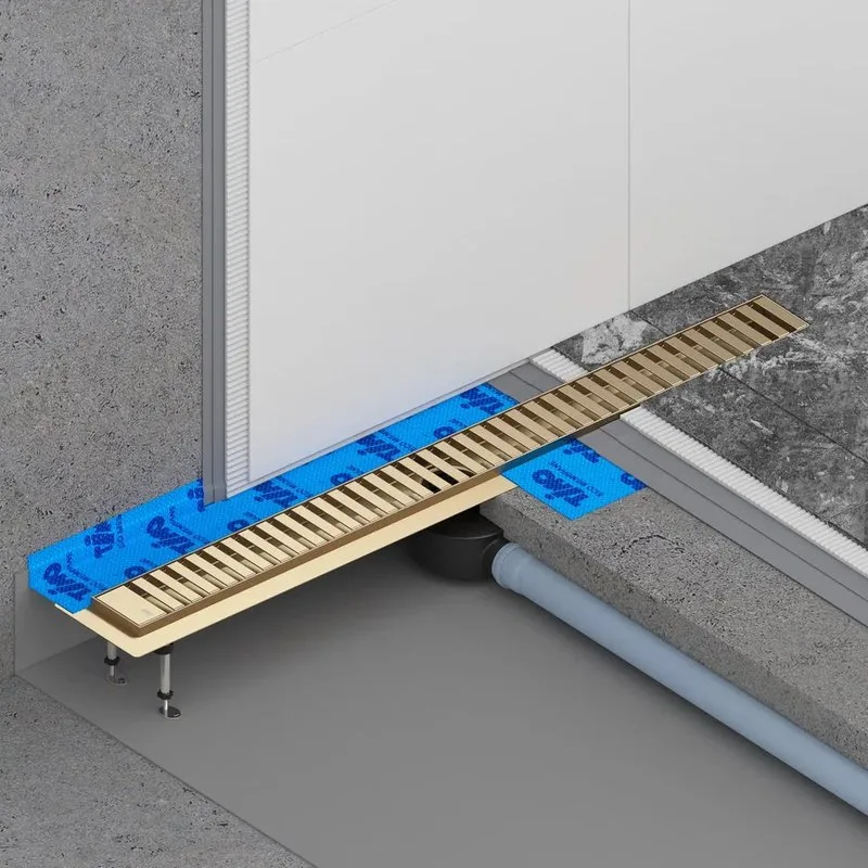 Душевой трап (лоток) Timo Drain Systems DS230107/17 700 вставка lines, золото матовое Sancos — официальный сайт