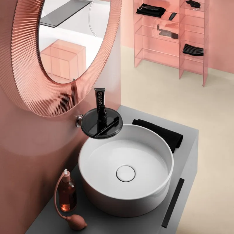 Зеркало круглое Laufen Kartell by Laufen 80 розовое Sancos — официальный сайт