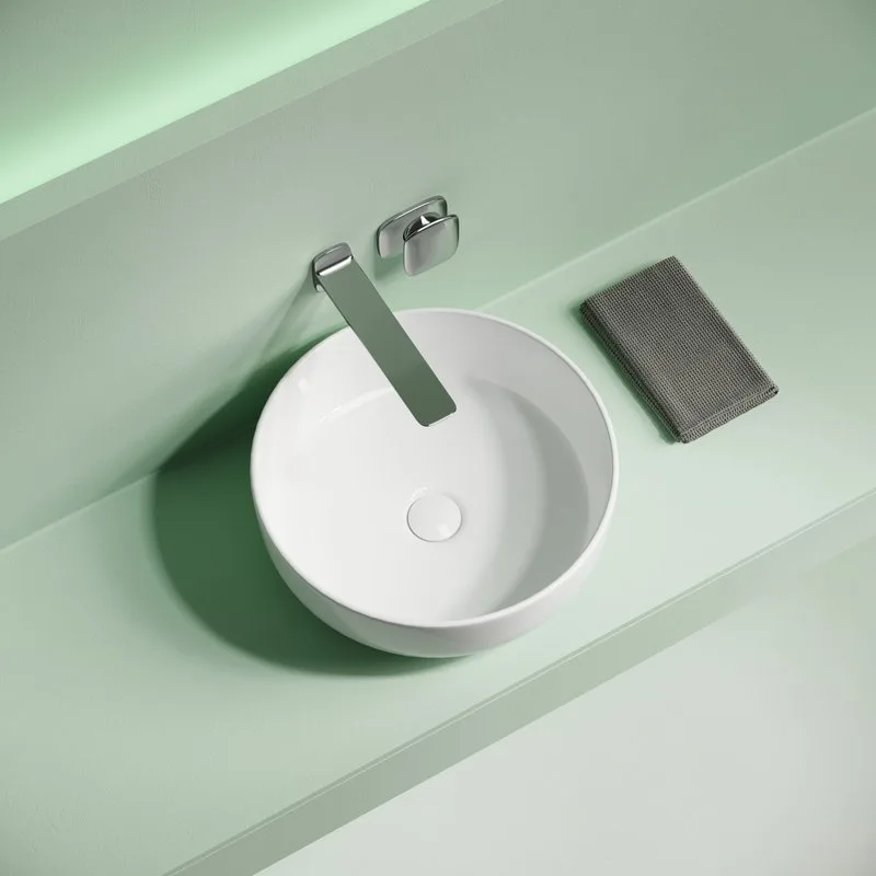 Накладная раковина Ceramicanova Taycan CN12003 37х37 глянцевая белая Sancos — официальный сайт