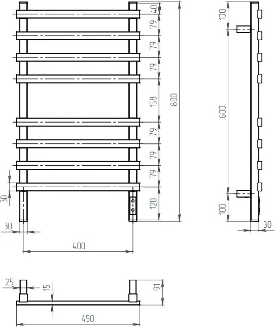 Полотенцесушитель электрический Двин N plaza neo 80/40 чёрный матовый Sancos — официальный сайт