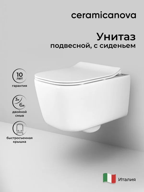 Унитаз подвесной Ceramicanova New Day CN3005 Sancos — официальный сайт