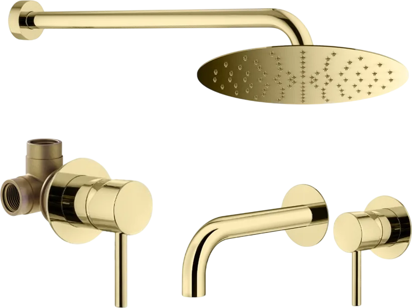 Комплект для ванной Plumberia Selection Ixo KITXO01OR210 С ВНУТРЕННЕЙ ЧАСТЬЮ, золото 24к Sancos — официальный сайт