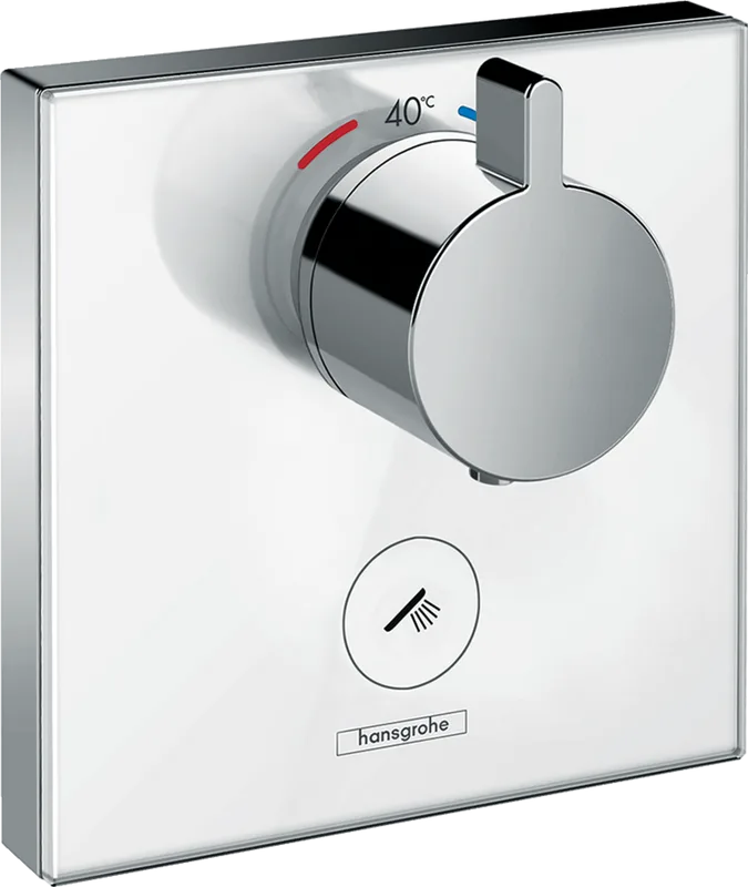 Термостатический смеситель встраиваемый Hansgrohe ShowerSelect Glass 15735400, для душа, матовый бел Sancos — официальный сайт