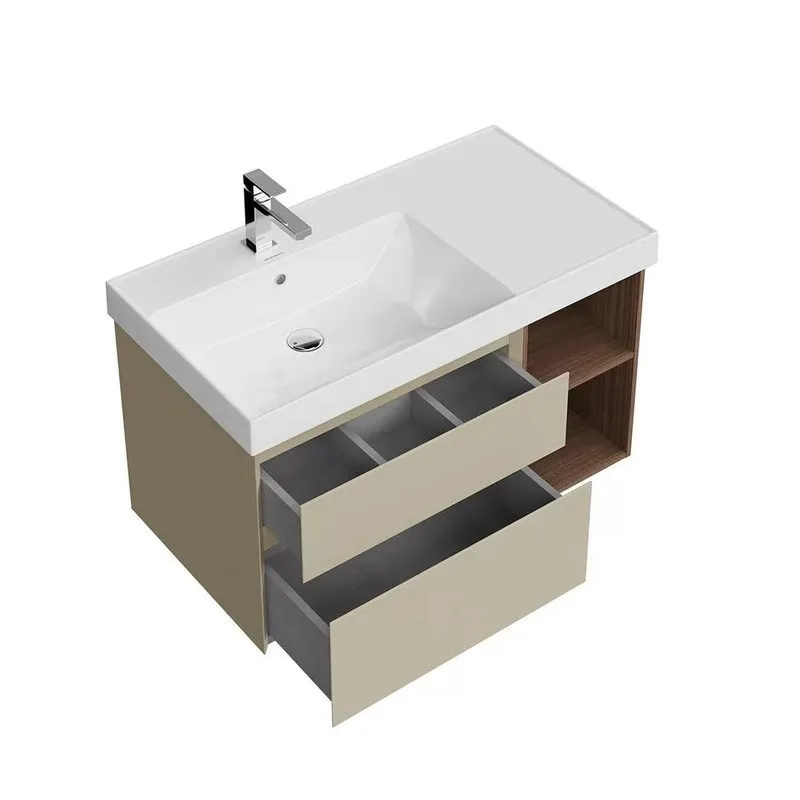 Тумба под раковину без столешницы KERAMA MARAZZI Cubo 90, левая подвесная, с ящиками и полкой, лимо  Sancos — официальный сайт