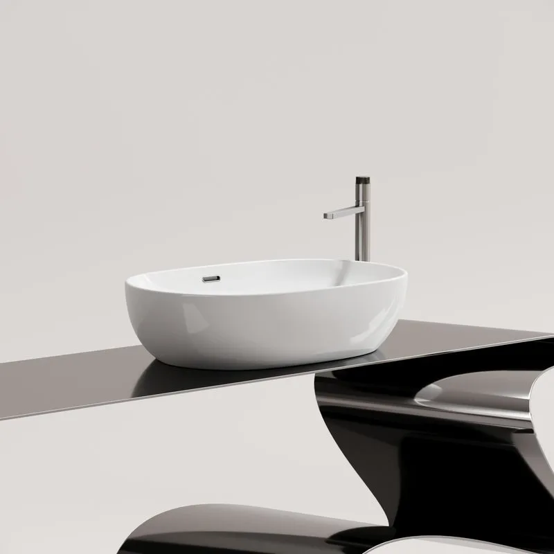 Накладная раковина Ceramicanova Element CN6064 белая глянцевая Sancos — официальный сайт
