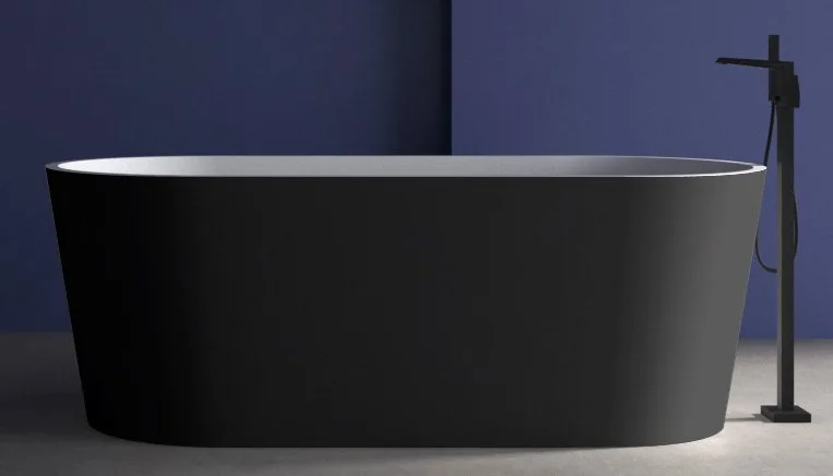 Акриловая ванна Abber AB9209MB 170x80 см, отдельностоящая, черная матовая, овальная, с каркасом, со  Sancos — официальный сайт