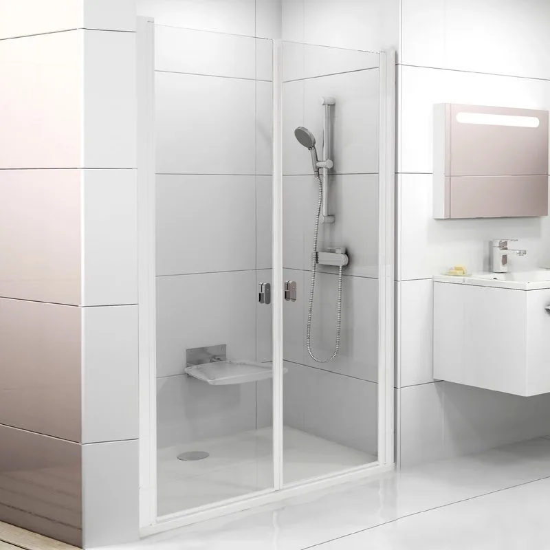 Душевая дверь в нишу Ravak Chrome CSDL2-120 Transparent, профиль белый Sancos — официальный сайт