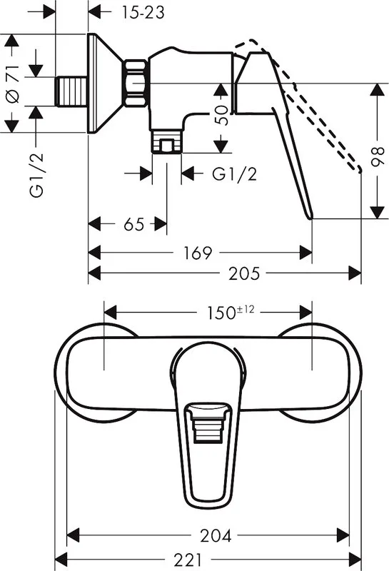 Смеситель для душа Hansgrohe Novus Loop 71360000 Sancos — официальный сайт