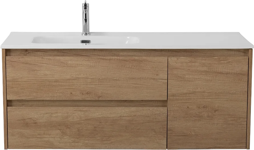 Тумба под раковину без столешницы BelBagno Kraft 120 L, 2 ящика, дверца, rovere nebrasca nature Sancos — официальный сайт