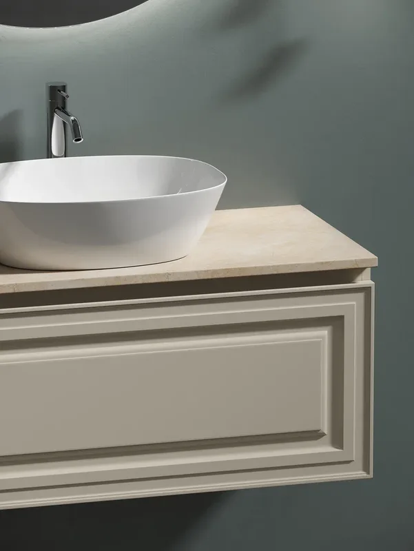 Тумба с раковиной Sancos Very 100 см, beige soft, столешница бежевая, раковина CN5005 Sancos — официальный сайт