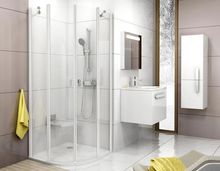 Душевой уголок Ravak Chrome CSKK4-80 Transparent, белый профиль Sancos — официальный сайт