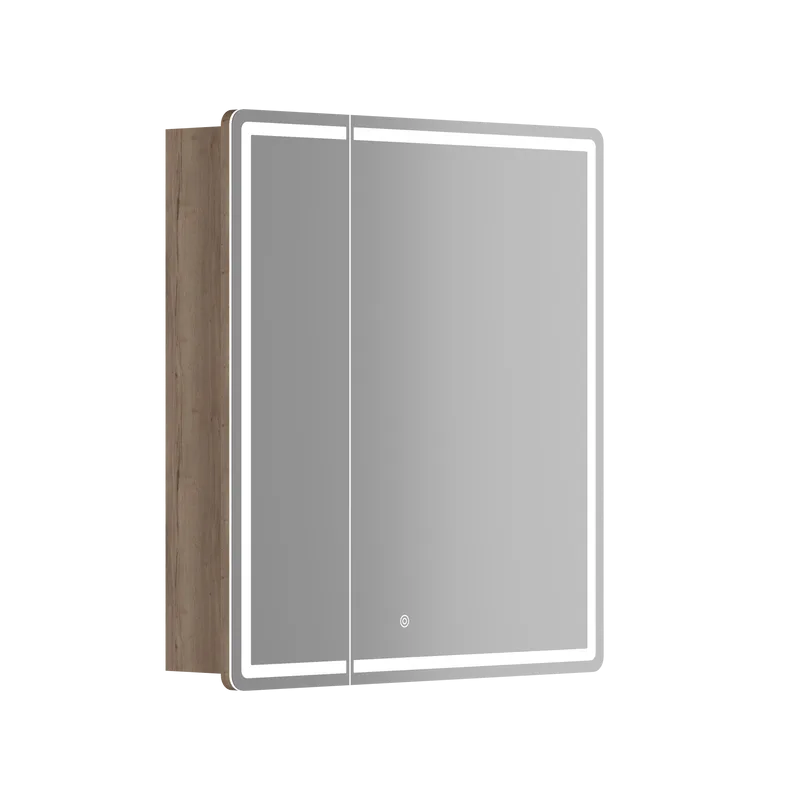 Зеркало-шкаф Sancos Mirror 70 с подсветкой, дуб галифакс натуральный Sancos — официальный сайт