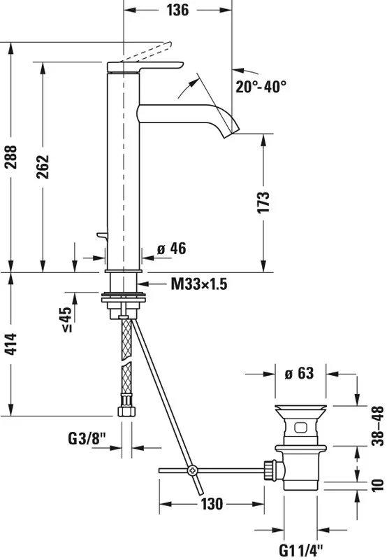 Смеситель для раковины Duravit C.1 C11030001010 хром Sancos — официальный сайт