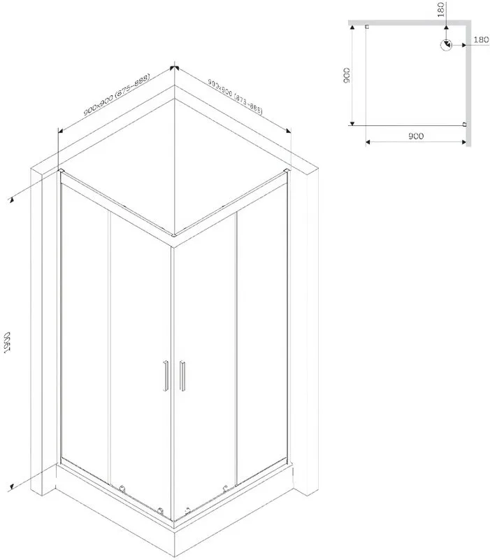Душевой уголок AM.PM Tender W45G-403-090TM 90x90 Sancos — официальный сайт