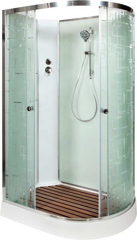 Душевая кабина DTO EM1511LN 110х80, без крыши, профиль хром, стекло матовое с узором Sancos — официальный сайт