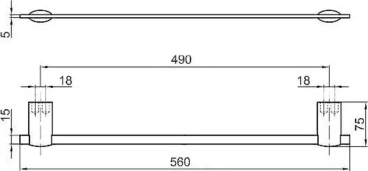 Полотенцедержатель Webert Aria AI500601015 56 см Sancos — официальный сайт
