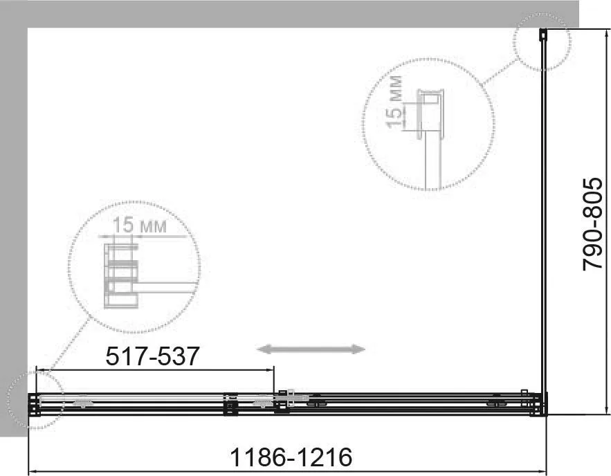 Душевой уголок Cezares Duet Soft -M AH 1 120/80 C Cr Sancos — официальный сайт