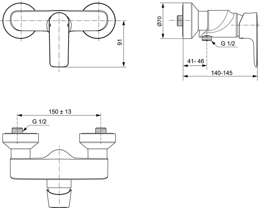 Смеситель для душа Ideal Standard Connect Air A7032AA Sancos — официальный сайт