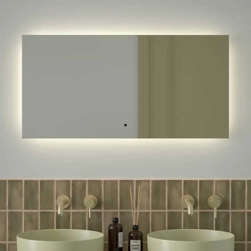 Зеркало Defesto Glow DF 2505RH 100х50 с LED-подсветкой, 4 500 K, инфракрасный выключатель