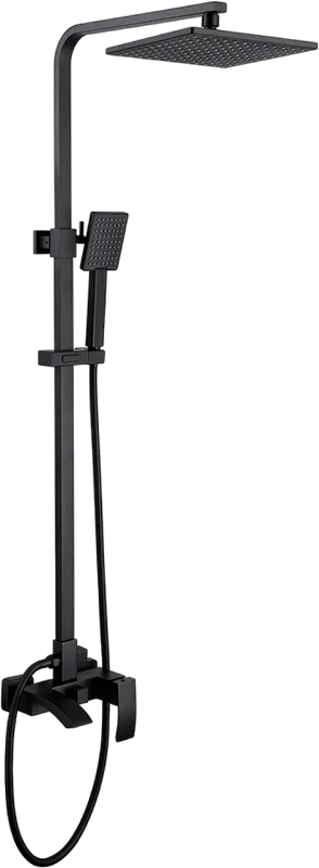 Душевая стойка Abber Wasserfall AF8616B, черная матовая Sancos — официальный сайт