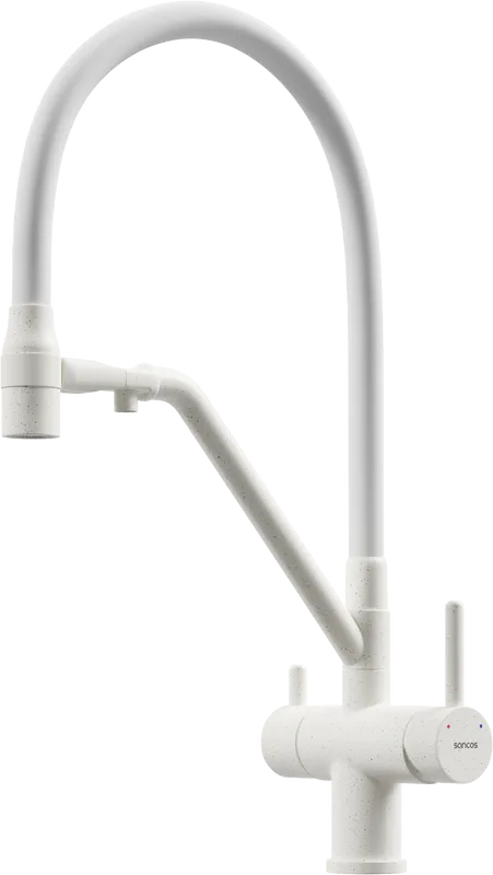 Смеситель для кухни Sancos Dora SC4003MW с гибким изливом, матовый белый Sancos — официальный сайт