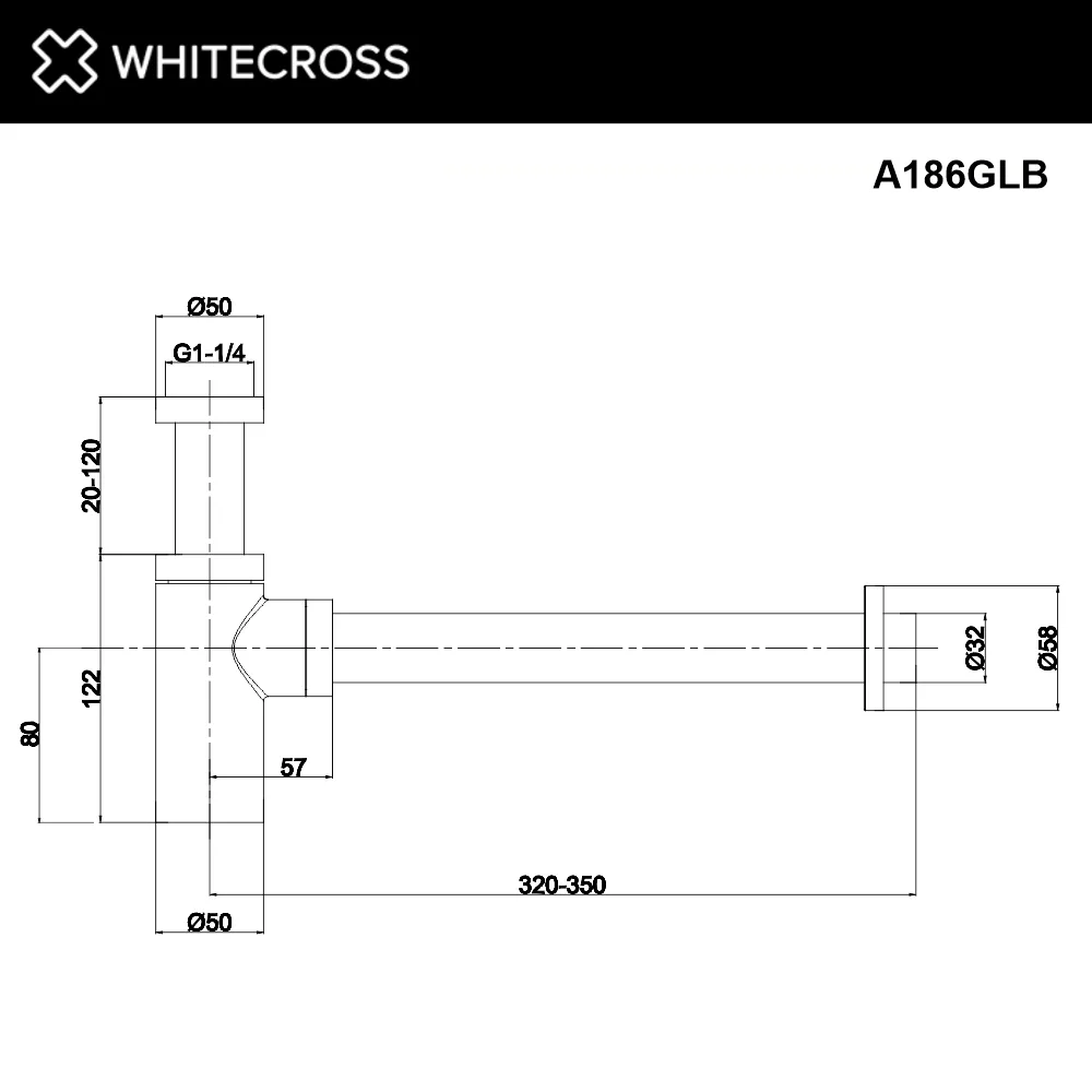 Сифон для раковины WHITECROSS A186GLB, брашированное золото Sancos — официальный сайт