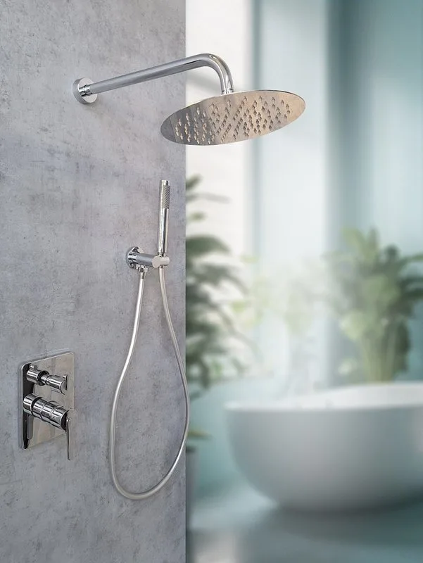 Душевой комплект AltroBagno Unione 040106 Cr, С ВНУТРЕННЕЙ ЧАСТЬЮ, хром Sancos — официальный сайт