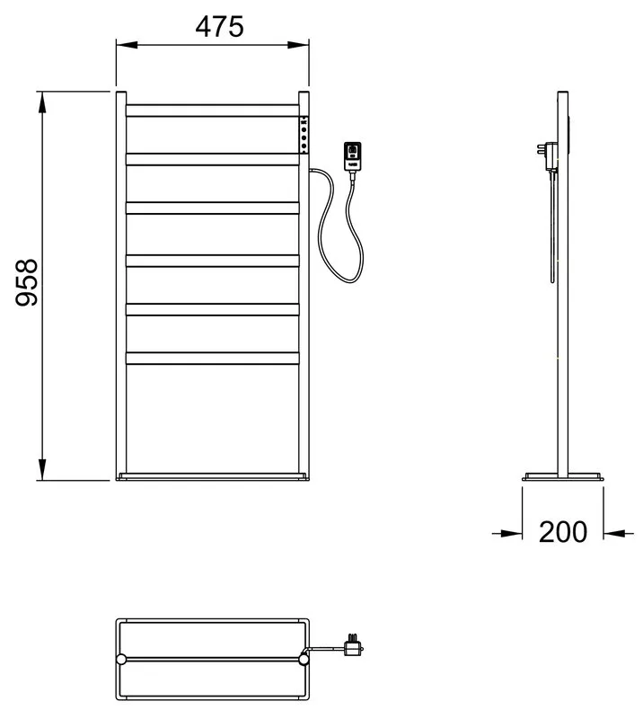Полотенцесушитель электрический Wonzon & Woghand WW-A406-MB черный матовый Sancos — официальный сайт