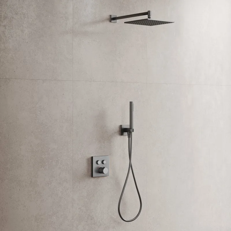 Душевой комплект Sancos Linn SC9022GG С ВНУТРЕННЕЙ ЧАСТЬЮ, вороненая сталь Sancos — официальный сайт