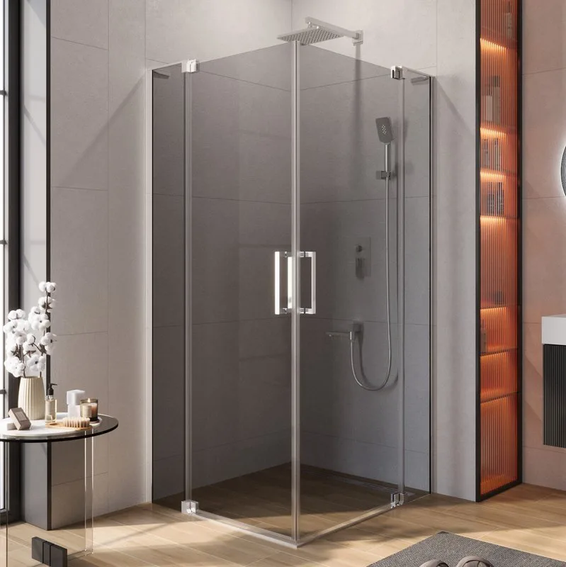 Душевой уголок Cezares Slider A 2 90/100 Grigio Cr профиль хром, стекло серое Sancos — официальный сайт