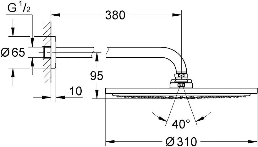 Верхний душ Grohe Rainshower Cosmopolitan 26066000 Sancos — официальный сайт