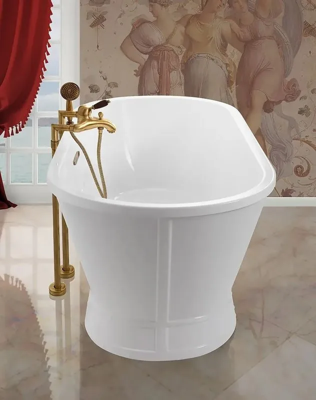 Акриловая ванна BelBagno BB35 170x80 см, отдельностоящая, белая, овальная, на ножках Sancos — официальный сайт