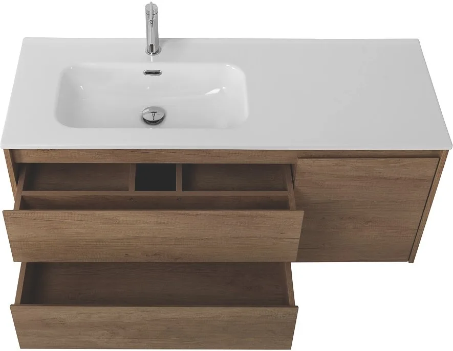 Тумба под раковину без столешницы BelBagno Kraft 120 L, 2 ящика, дверца, rovere nebrasca nature Sancos — официальный сайт
