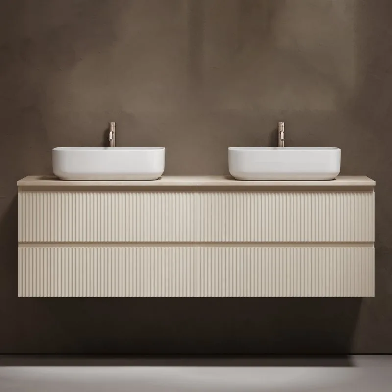 Тумба с раковиной Sancos Snob R 160 beige soft, столешница бежевая TT160A2X, раковина CN5043 Sancos — официальный сайт