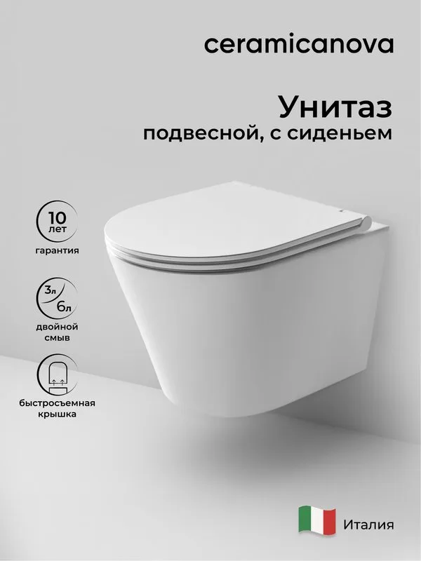 Унитаз подвесной Ceramicanova Forma CN3011 Sancos — официальный сайт
