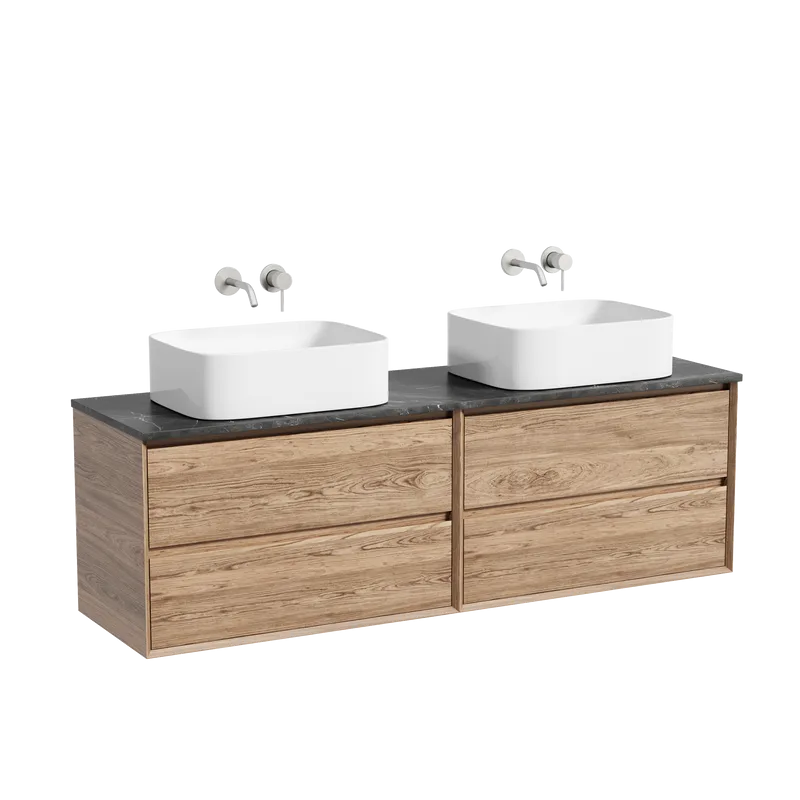 Тумба с раковиной Sancos Marmi 2.0 160 дуб чарльстон, столешница черный мрамор TT160A1, раковина CN6 Sancos — официальный сайт