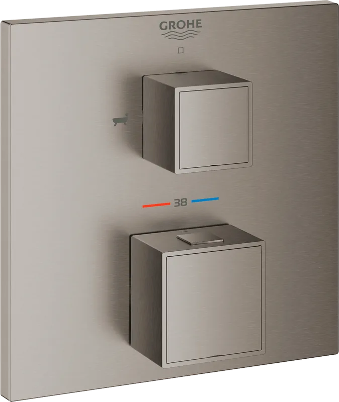 Термостатический смеситель встраиваемый Grohe Grohtherm Cube 24155AL0 для ванны с душем, темный граф Sancos — официальный сайт