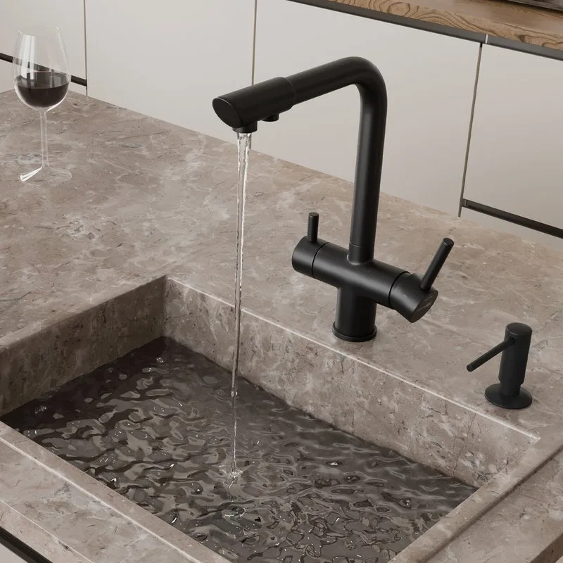 Смеситель для кухни Wasserkraft A8367 черный матовый Sancos — официальный сайт