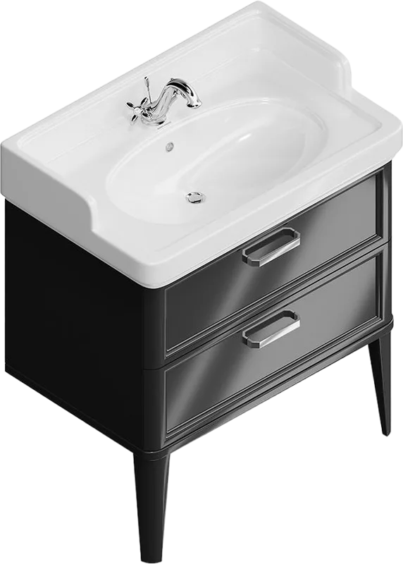 Тумба под раковину без столешницы KERAMA MARAZZI Pompei N 80 черная, с 2 ящиками Sancos — официальный сайт