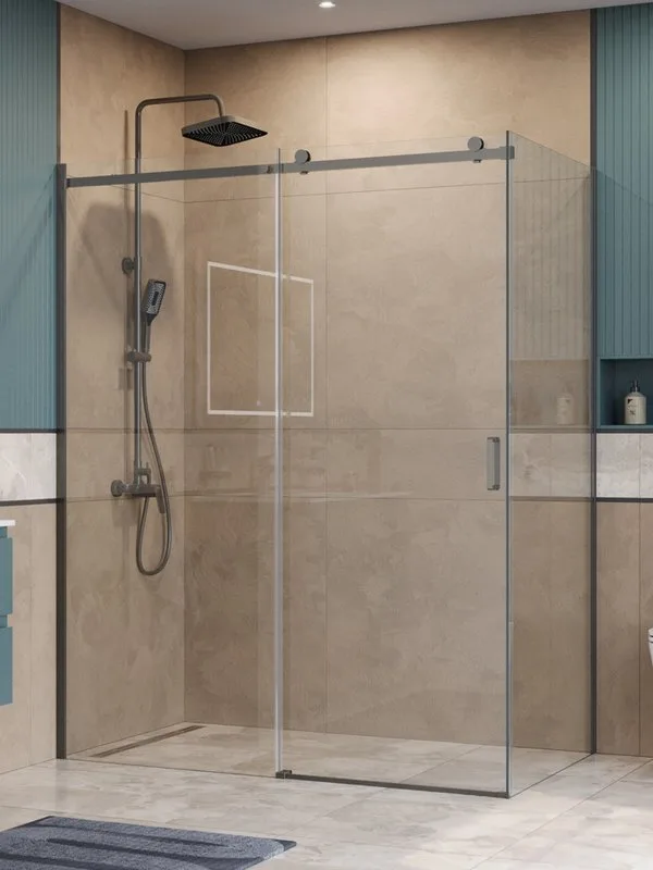 Душевой уголок BelBagno Soft Close-2 AH-1-160/80-C-GM профиль оружейная сталь Sancos — официальный сайт