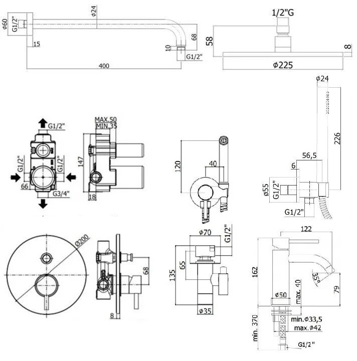 Комплект для ванной Paffoni Light KITZLIG015CR071 С ВНУТРЕННЕЙ ЧАСТЬЮ, хром Sancos — официальный сайт