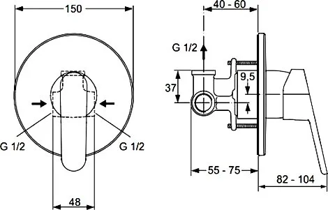 Гигиенический душ Ideal Standard со смесителем, С ВНУТРЕННЕЙ ЧАСТЬЮ Sancos — официальный сайт