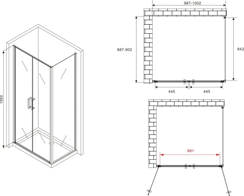 Душевой уголок Abber Sonnenstrand AG04100C-S90 100x90, профиль хром, стекло прозрачное Sancos — официальный сайт