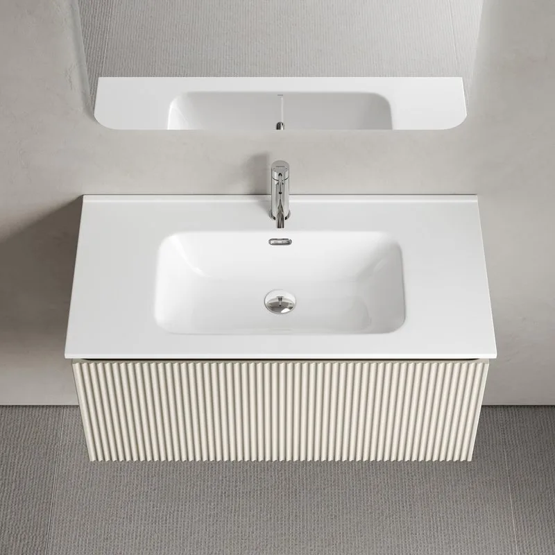 Тумба под раковину Sancos Snob R 1.0 90 подвесная Beige soft (капучино), SNR1.090CE Sancos — официальный сайт