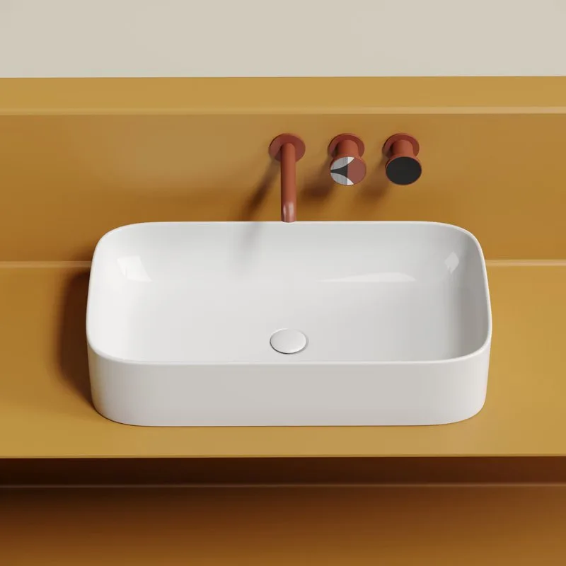 Накладная раковина Ceramicanova Element CN6054 белая глянцевая Sancos — официальный сайт