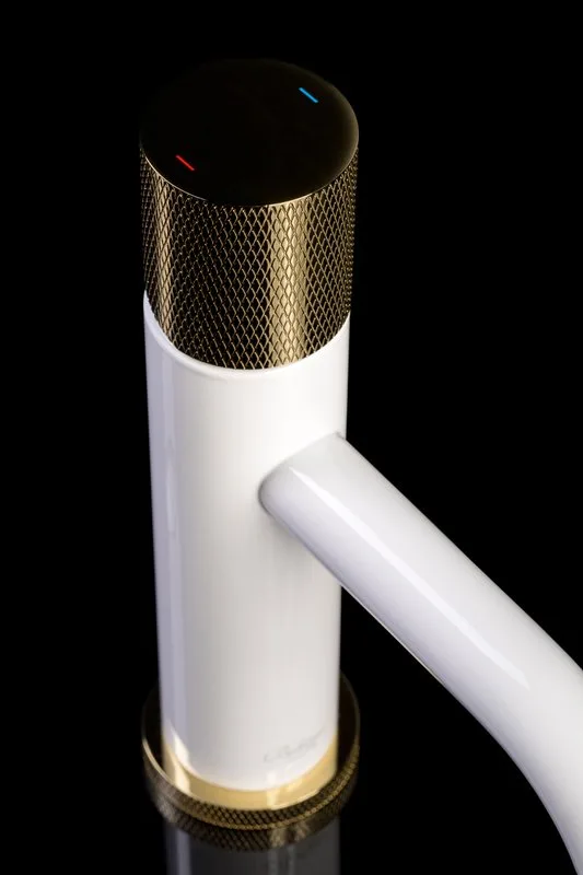 Смеситель для раковины Boheme Stick 121-WG.2 white touch gold Sancos — официальный сайт