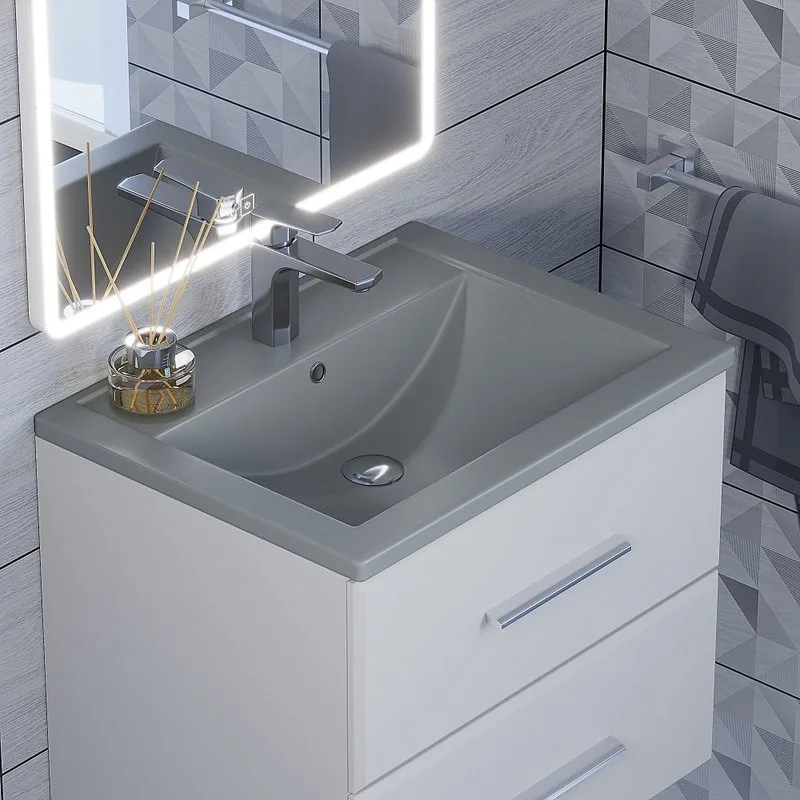 Мебельная раковина Uperwood Foster Quartz 291030052 60 см, матовая серая, бетон Sancos — официальный сайт