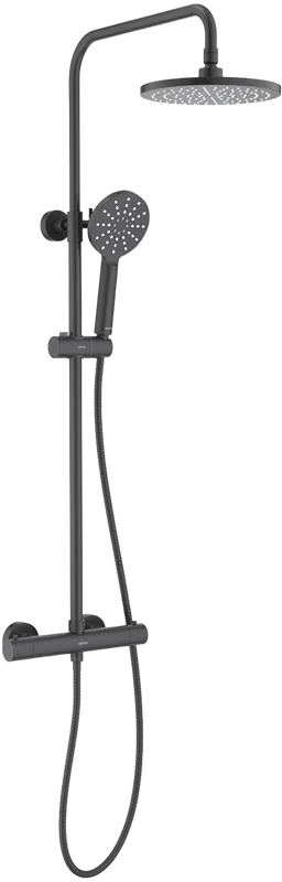Душевая стойка AQUATEK Европа AQ2343MB, с термостатом, матовая черная Sancos — официальный сайт